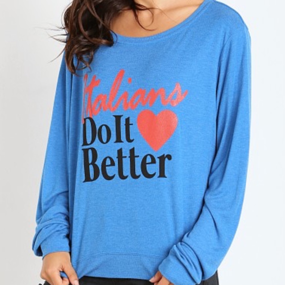 Wildfox Italians do it better baggy beach jumper